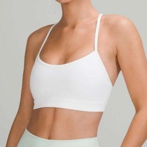 NWT! Lululemon Flow Y Adjustable Sports Bra Light Support Size 8 Color White
